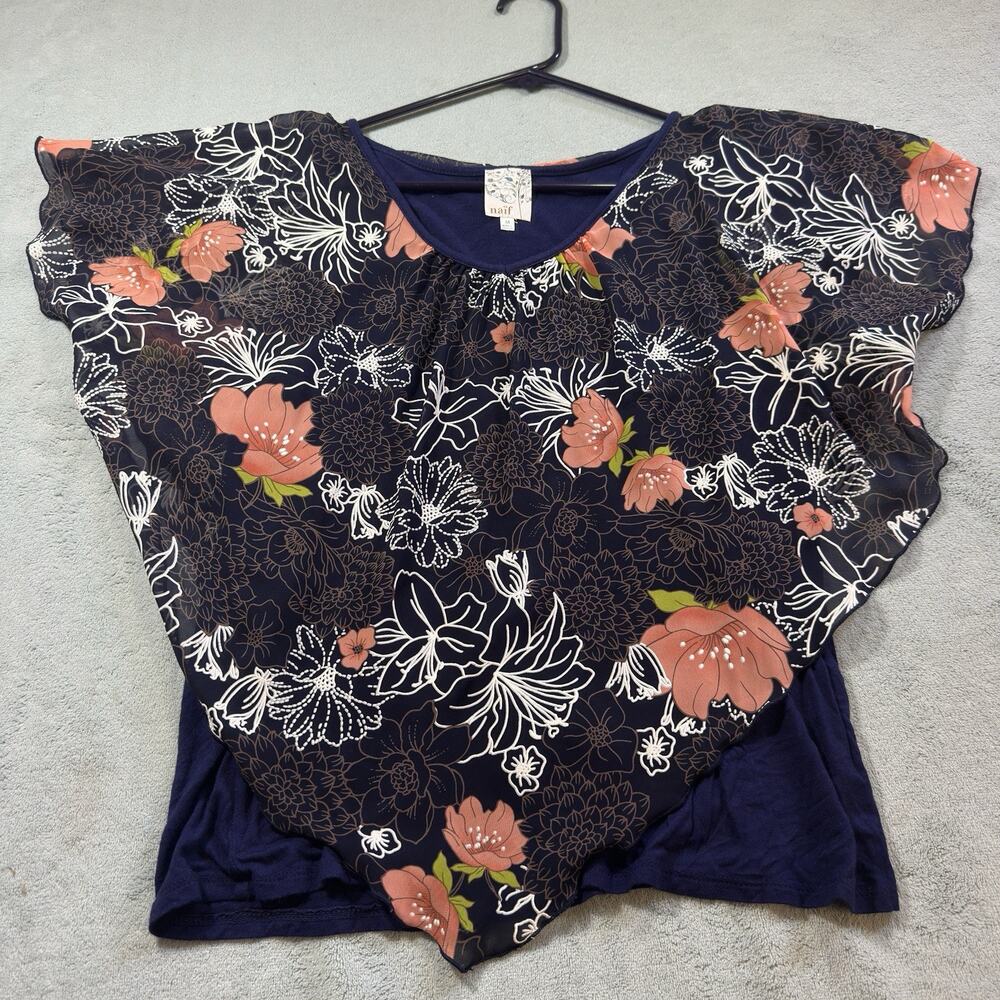 Y2K 2000s Cottage Boho Flower Floral Top Medium Ikat Anthropologie Naif Blouse